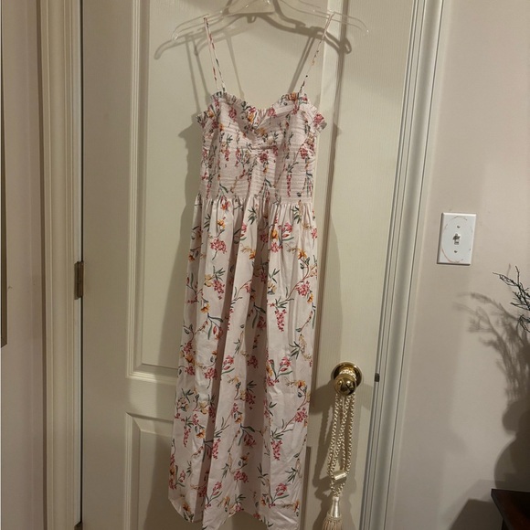 H&M sz Medium ladies floral smocked sundress straps or strapless feminine pink - Picture 12 of 15